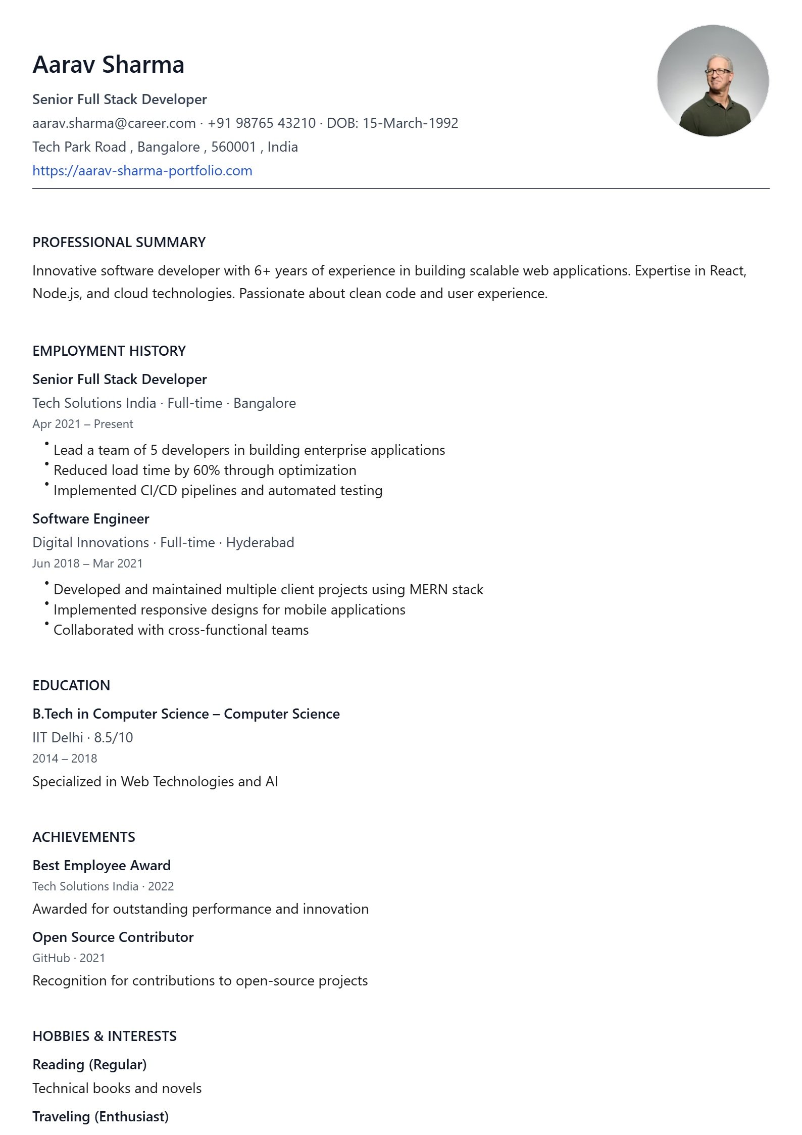 Minimalist Resume Template