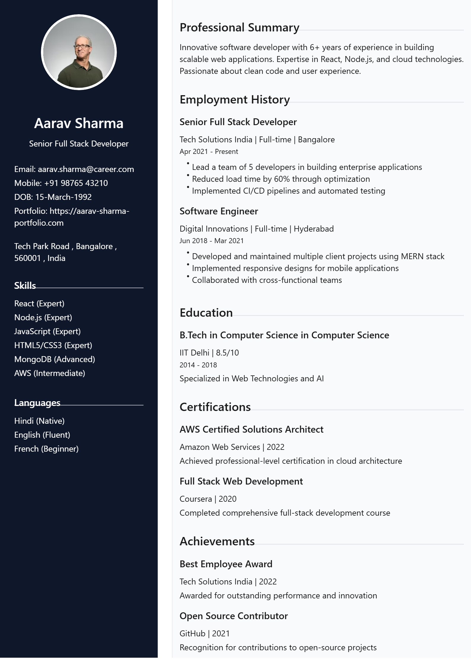Modern Resume Template
